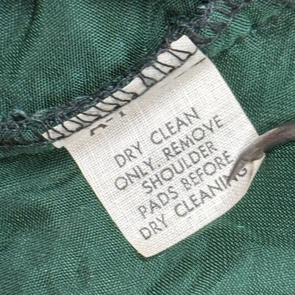 Vintage Norma Kamali Button Down Shirt Green Velvet Long Sleeves Size S Small - Picture 14 of 14